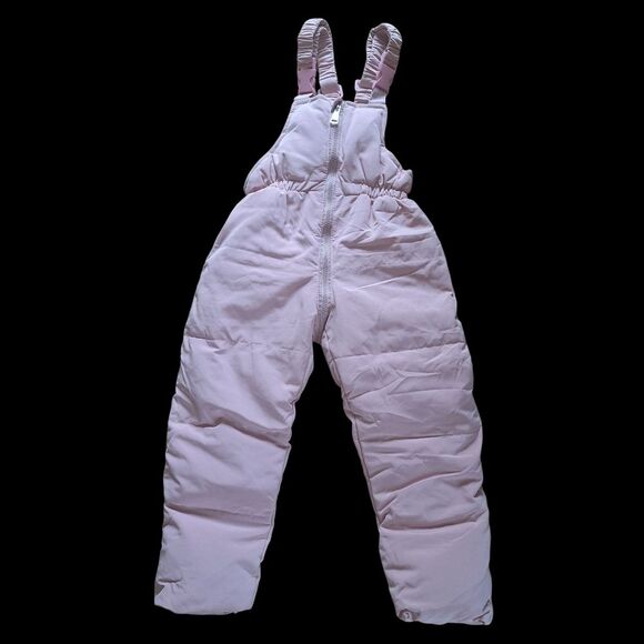 Pink Snow Suit Ski Bib Overalls Ski Pants Open Zip Around sz 5T see measurements - Picture 1 of 16